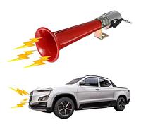 a r Bocina de tren | Bocina de coche recordatoria del vehículo por delante, bocina de aire de un solo tubo para cualquier vehículo de 12 V 24 V, 180 DB de alto decibelio, bocina de coche roja súper