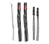 A/R Fundas para Manillar de Moto, Cubiertas de puño de Acelerador de Manillar de Motor de Cuero con Flecos, Pares Retro Flame Manillar Mango Streamer, Powersports Grips