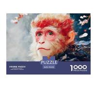 A Realistic Depiction of Sun Wukong 1000 Pcs Cartón Fuerte Rompecabezas Monkey King Portrait Liberador De Estrés Juego Creativo Puzzle para Adultos Y Niños 70x50cm/1000pcs