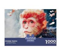 A Realistic Depiction of Sun Wukong 1000 Pcs Cartón Rompecabezas Monkey King Portrait Liberador De Estrés Juego Familiar Puzzle para Adultos Y Niños 38x26cm/1000pcs
