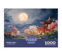 A Red Chinese-Style Building 1000 Pcs Stabiler Karton Puzzle Chinese-Style House Stressabbau Familienspiel Puzzles Als Geburtstagsgeschenke 70x50cm/1000pcs