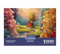 A Red House in The Chinese Style 1000 Pcs Cartón Rompecabezas Mountain Temple Liberador De Estrés Juego Familiar Puzzle Juego De Desafío Difícil 70x50cm/1000pcs