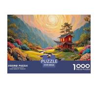 A Red House in The Chinese Style 1000 Piezas Cartón Rompecabezas Mountain Temple Imposible, Difícil Juego Creativo Puzzle para Adultos Y Niños 38x26cm/1000pcs