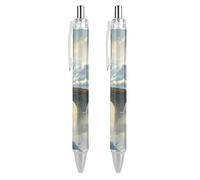 A Red Train is Driving on The Stone Arch Bridge - Bolígrafos retráctiles de tinta azul, punta fina de 0,5 mm, suministros de oficina, 2 unidades, como en la imagen 3