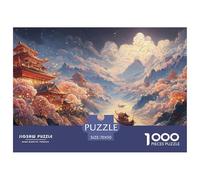 A River Flows Between The Mountains 1000 Pièces Rompecabezas Dreamlike Pavilion Desafiante Y Educativo para Adultos Juego De Desafío Difícil 70x50cm/1000pcs