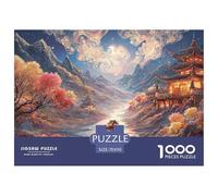 A River Flows Between The Mountains 1000 Piezas Corte Preciso Rompecabezas Dreamlike Pavilion Familia Jigsaw Educativo Adultos 70x50cm/1000pcs