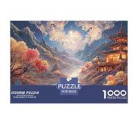 A River Flows Between The Mountains 1000 Piezas Corte Preciso Rompecabezas Dreamlike Pavilion Vibrante Jigsaw Educativo Niños 38x26cm/1000pcs