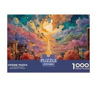 A River of Light Flowing from The Sunset Gradient 1000 Piezas Papel Ecológico Rompecabezas Autumn Mountain Scenery Imágenes Vibrantes Juego Familiar Puzzle para Adultos Y Niños 38x26cm/1000pcs