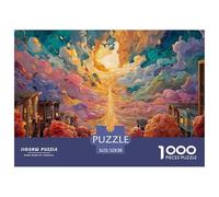 A River of Light Flowing from The Sunset Gradient 1000 Piezas Papel Ecológico Rompecabezas Autumn Mountain Scenery Liberador De Estrés Juego Creativo Puzzle para Niños Pequeños 52x38cm/1000pcs