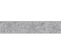 Livingwalls Cenefa de flores Création 346667 autoadhesiva 5,00 m x 0,13 m gris