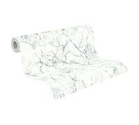 A.S. Création 36157-1 - Papel pintado, diseño de mármol, color verde, crema y blanco