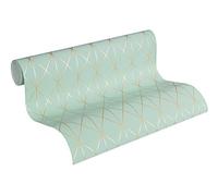 A.S. Création 365751 - Papel pintado, Vinilo. Fieltro, Metálico, azul y verde., 10.05 x 0.53 m