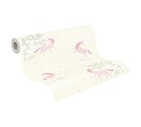 A.S. Création 369891 36989-1 - Papel pintado con unicornios (10,05 m x 0,53 m), color gris, rosa y blanco