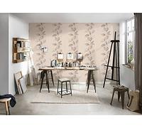 A.S. Création 378152 - Papel pintado con diseño de flores, color marrón, beige y gris mate