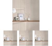 A.S. Création 378173 - Papel pintado, diseño de rayas, color beige, gris y blanco mate, textura mate, color beige y blanco (Paquete de 4)