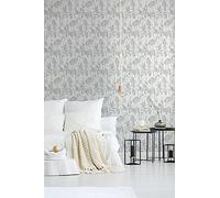 A.S. Création 378303 - Papel pintado con diseño de flores, color gris, verde y blanco mate