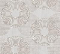 A.S. Création 378323 - Papel pintado con círculos, diseño geométrico, color beige y gris mate