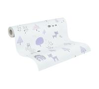 A.S. Création 381171 38117-1 - Papel pintado para pared (10,05 x 0,53 m), diseño de animales, color morado, blanco y gris