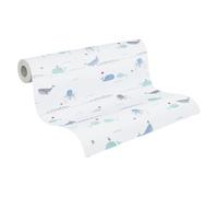 A.S. Création 381301 38130-1 - Papel pintado para pared (10,05 x 0,53 m), diseño de animales, color azul, gris y blanco