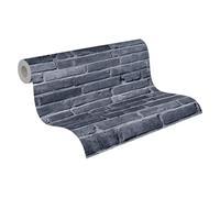 A.S. Création 381331 Little Love - Papel pintado para habitación infantil, diseño de ladrillo, sin PVC, color negro y gris