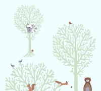 A.S. Création 381342 38134-2 - Papel pintado (10,05 x 0,53 m), diseño de bosque, color verde, marrón y gris