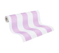 A.S. Création 381481 Little Love - Papel pintado a rayas, sin PVC, color rosa y blanco mate