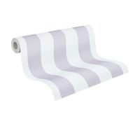 A.S. Création 381484 Little Love - Papel pintado a rayas, sin PVC, color gris y blanco mate