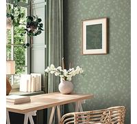 A.S. Création 387473 Nara - Papel pintado (10,05 x 0,53 m), diseño floral, color verde y verde