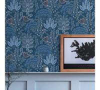 A.S. Creation 393494 Famous Garden 393494 Papel pintado no tejido, aspecto floral, 10,05 x 0,53 m, color azul