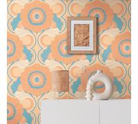 A.S. Création 395302-8,50 m x 0,53 m - Papel pintado retro de los años 70 (8,50 x 0,53 m), diseño vintage floral