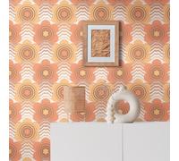 Livingwalls Papel pintado 395393 – diseño retro años 70 – 8,50x0,53m – marrón/naranja/amarillo/crema