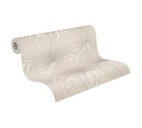 A.S. Création Antigua 390902 - Papel pintado de palmeras, color gris y blanco, 10,05 m x 0,53 m, fabricado en Alemania