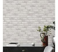 A.S. Création Bricks & Stones 388123 - Papel pintado (10,05 m x 0,53 m), color blanco