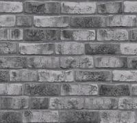 A.S. Création Bricks & Stones 388124 - Papel pintado (10,05 x 0,53 m), diseño de ladrillos, color gris