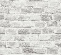A.S. Création Bricks & Stones 388144 - Papel pintado (10,05 m x 0,53 m), color gris claro