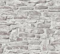 A.S. Création Bricks & Stones 388152 - Papel pintado (10,05 x 0,53 m), color gris claro