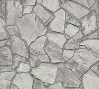 A.S. Création Bricks & Stones 389336 - Papel pintado (10,05 m x 0,53 m), color gris claro