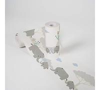 A.S. Création Cenefas Adhesivas Para Los Niños Lovely Kids Elephant Family 5.00 m x 0.155 m Gris Azul Blanco Fabricado en Alemania 403747