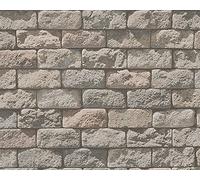 A.S. Création Il Decoro Paper Wallpaper Papel Pintado de Piedra/ladrillo, Beige, Crema, Roll talla: 10,05 m x 0,53 m, 5