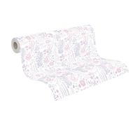 A.S. Création Papel Pintado - Papel Pintado Floral para Habitaciones Infantiles en Morado, Rosa y Blanco - Papel de Pared para Diferentes Espacios - Papel Pintado Pared en 10,05 m x 0,53 m
