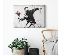 A.S. Création Lienzo de artista - impresión artística negro gris - 70 x 50 cm formato apaisado - decoración de pared de alta calidad - cuadro sobre bastidor