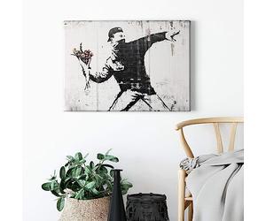 A.S. Création Lienzo de artista - impresión artística negro gris - 70 x 50 cm formato apaisado - decoración de pared de alta calidad - cuadro sobre bastidor