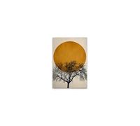 A.S. Création Lienzo decorativo para pared, diseño de árbol con luna, color dorado y negro, 40 x 60 cm, DD131778