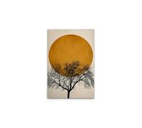 A.S. Création Lienzo decorativo para pared, diseño de árbol con luna, color dorado y negro, 50 x 75 cm, DD131779
