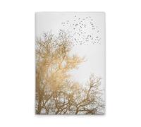 A.S. Création Lienzo decorativo para pared, diseño de corona de árbol, color blanco y dorado, 80 x 120 cm, DD131771