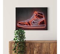 A.S. Création Lienzo Sneaker - impresión artística negro rojo - 70 x 50 cm apaisado - decoración de pared habitación juvenil - cuadro sobre bastidor