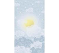 A.S. Création Lilly & Luis papel pintado no tejido con motivo para niños en azul, amarillo, blanco - papel pintado nubes 8,80 x 0,53 m Made in Germany - 770641