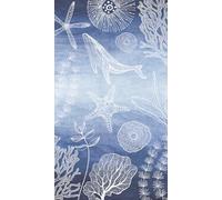 A.S. Création Lilly & Luis papel pintado no tejido con motivo para niños en azul, blanco - papel pintado animales marinos 8,80 x 0,53 m - 770601