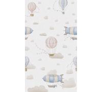 A.S. Création Papel pintado para habitaciones infantiles Lilly & Luis resistente papel pintado fotográfico con efecto nubes, 1,59 m x 2,80 m, azul, crema, rosa, fabricado en Alemania, 770611.