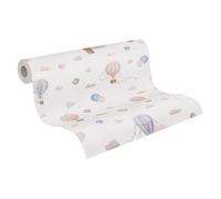 A.S. Création Lilly & Luis papel pintado no tejido con motivo para niños en azul, crema, rosa - papel pintado nubes 10,05 x 0,53 m Made in Germany - 770771